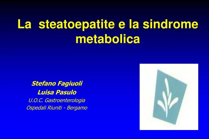 la steatoepatite e la sindrome metabolica