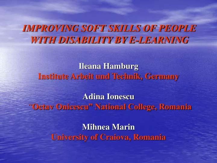 improving soft skills of people with disability by e learning