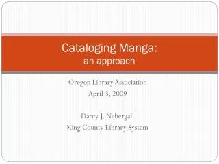 Cataloging Manga: an approach