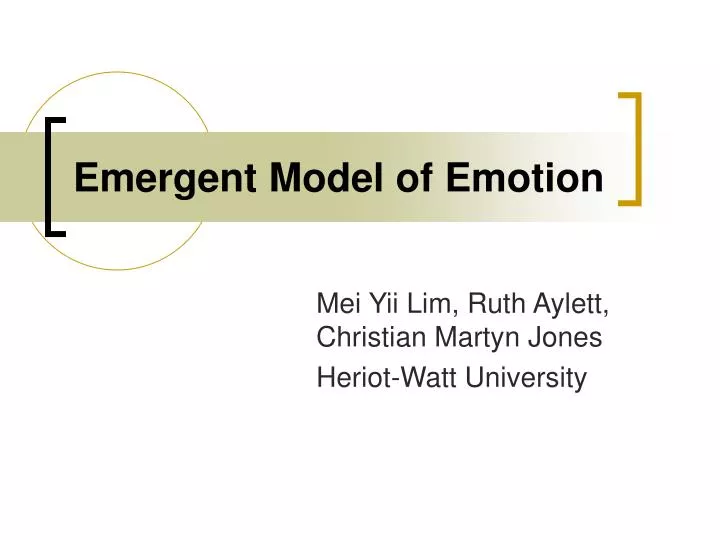 emergent model of emotion