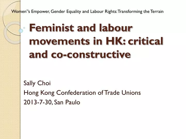 feminist and labour movements in hk critical and co constructive