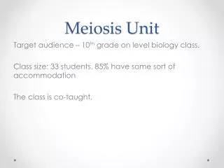 Meiosis Unit