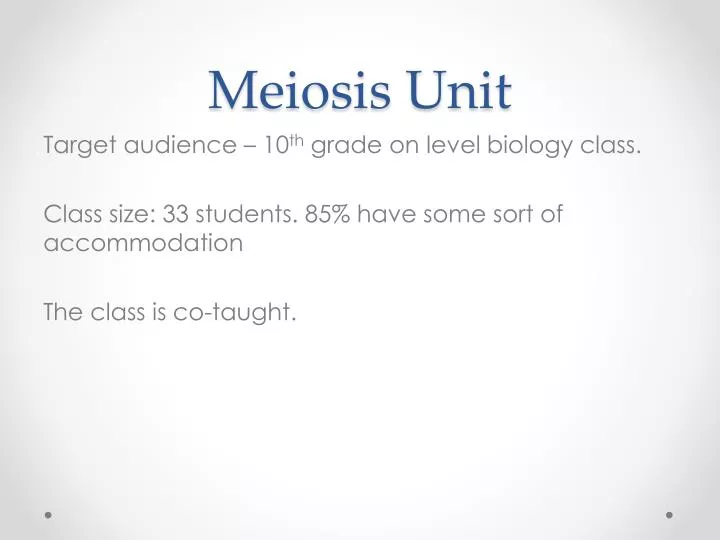 meiosis unit
