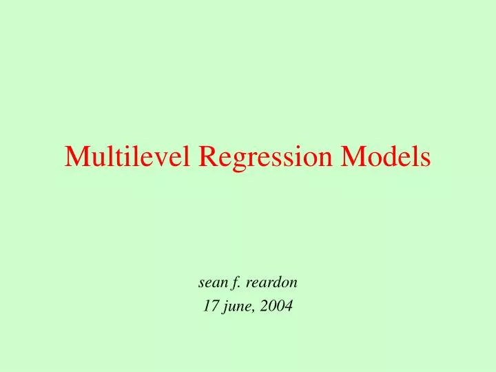 multilevel regression models