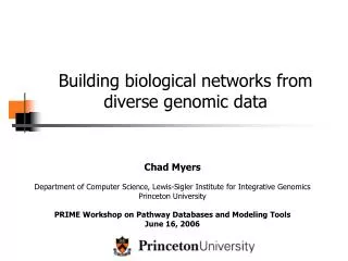 Building biological networks from diverse genomic data