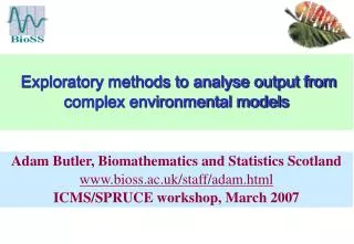 Exploratory methods to analyse output from complex environmental models