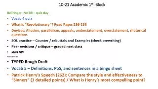 10-21 Academic 1 st Block
