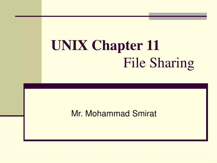 unix chapter 11 file sharing