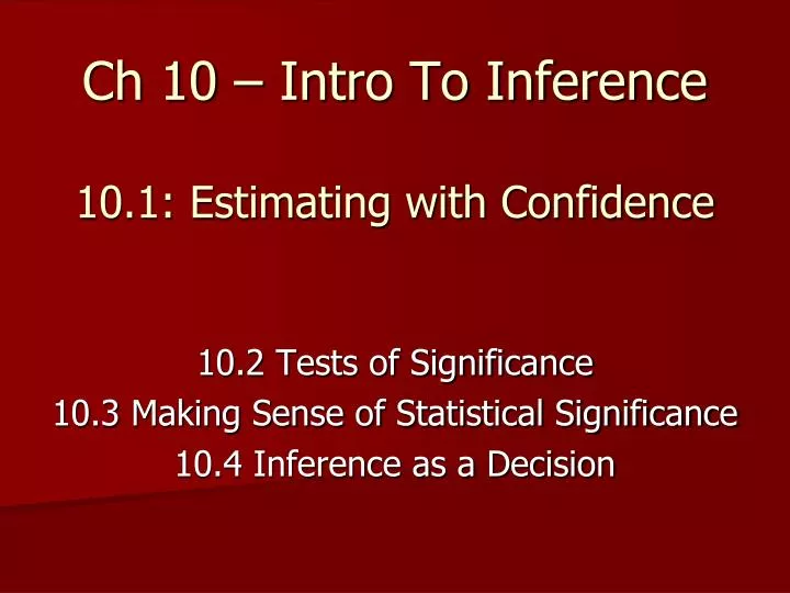 ch 10 intro to inference 10 1 estimating with confidence