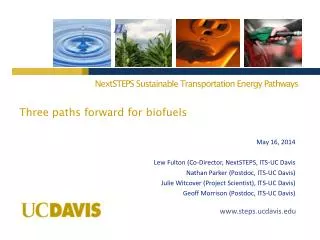 Three paths forward for biofuels