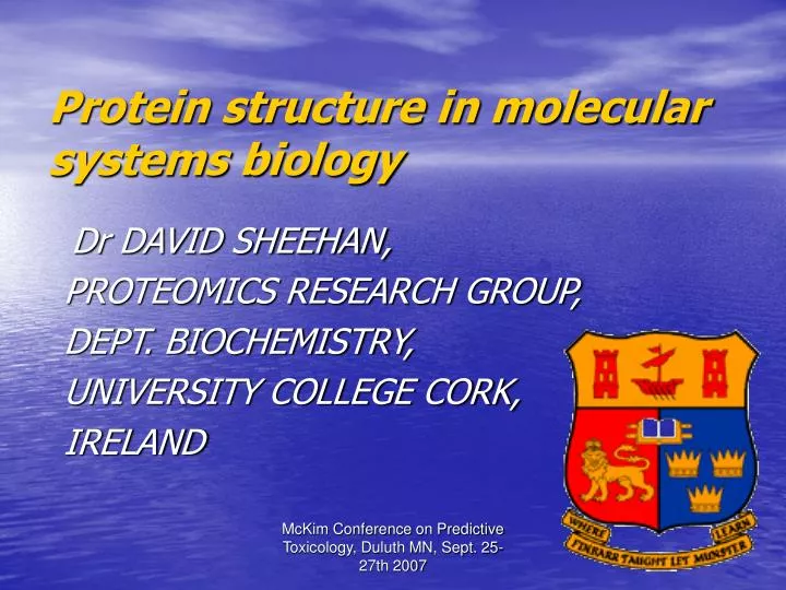 protein structure in molecular systems biology