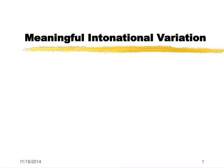 meaningful intonational variation