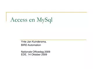 Access en MySql