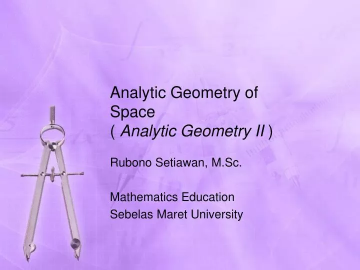 analytic geometry of space analytic geometry ii