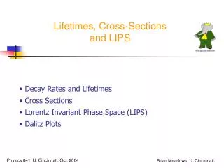 Lifetimes, Cross-Sections and LIPS