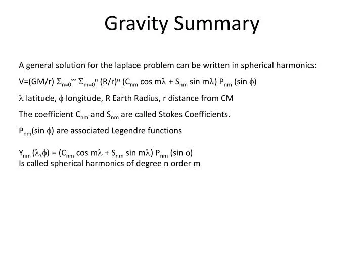 gravity summary