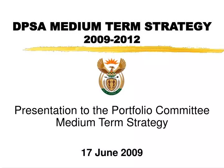 dpsa medium term strategy 2009 2012