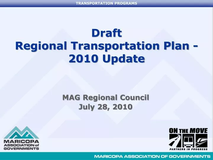 draft regional transportation plan 2010 update