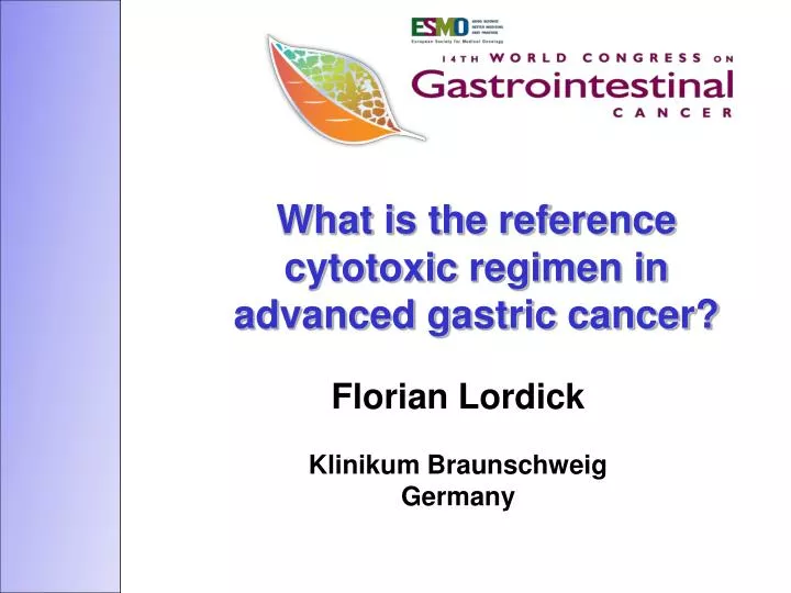 what is the reference cytotoxic regimen in advanced gastric cancer