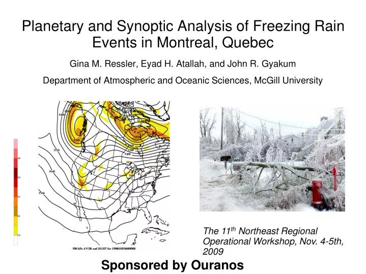 planetary and synoptic analysis of freezing rain events in montreal quebec