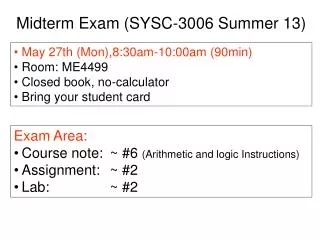 Midterm Exam (SYSC-3006 Summer 13)