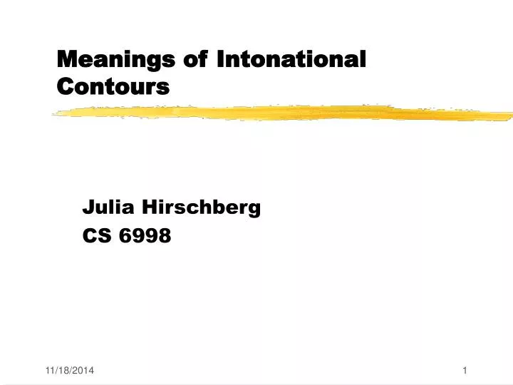 meanings of intonational contours