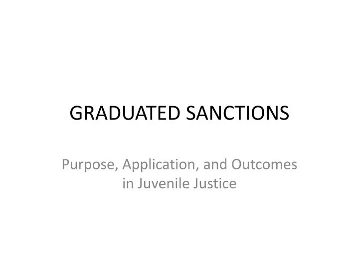 graduated sanctions