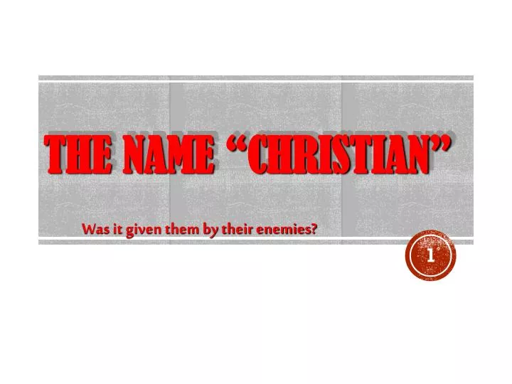 the name christian