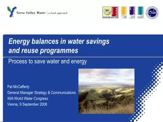 Energy balances in water savings and reuse programmes
