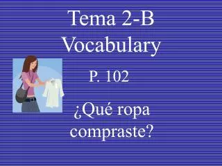 Tema 2-B Vocabulary