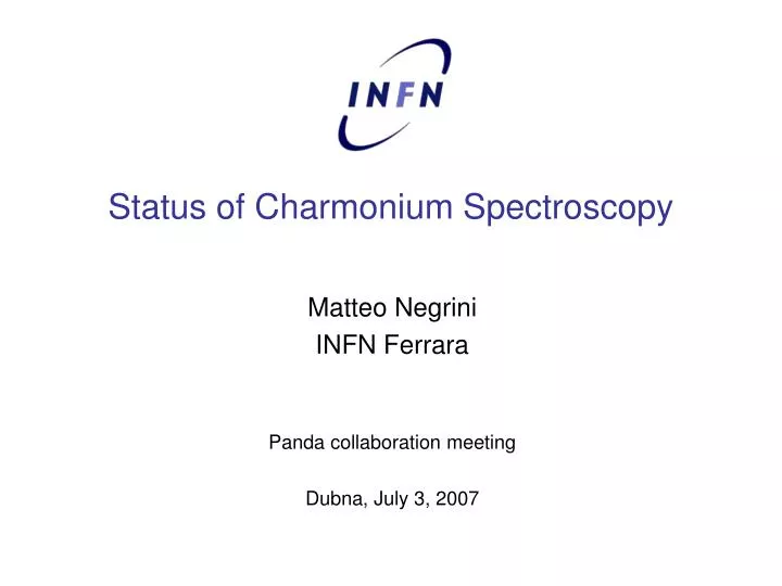 status of charmonium spectroscopy