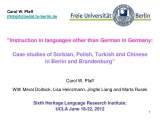 &quot;Instruction in languages other than German in Germany: