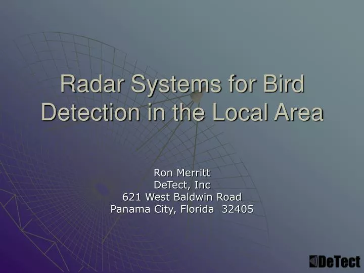 radar systems for bird detection in the local area