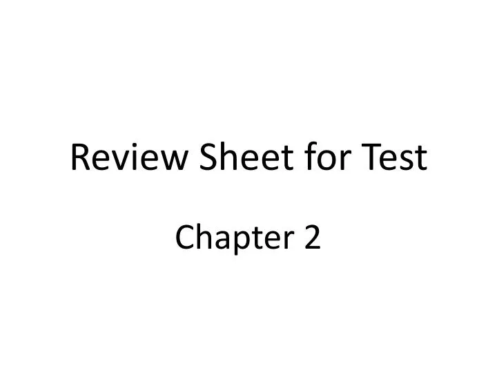 review sheet for test
