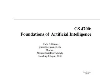 CS 4700: Foundations of Artificial Intelligence