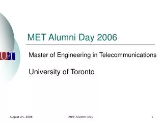 MET Alumni Day 2006