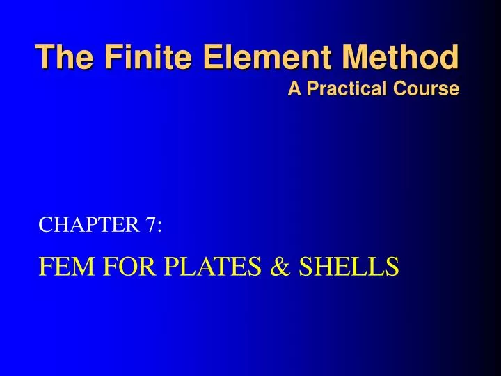 the f inite element method a practical course