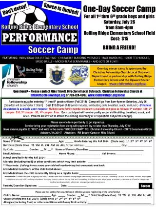 Please use one form per family to get signed up.