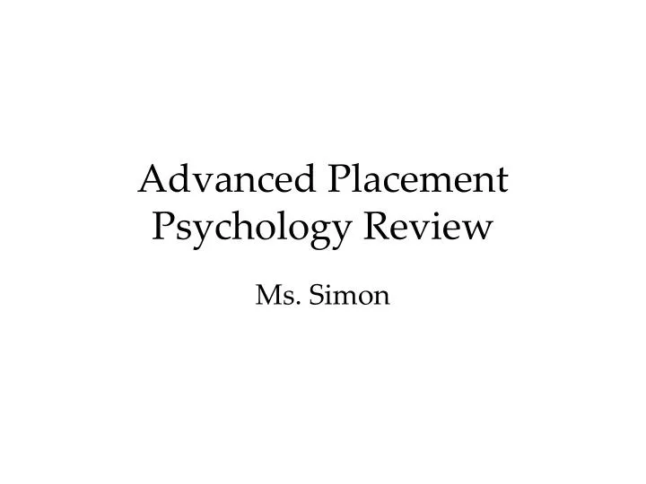 advanced placement psychology review