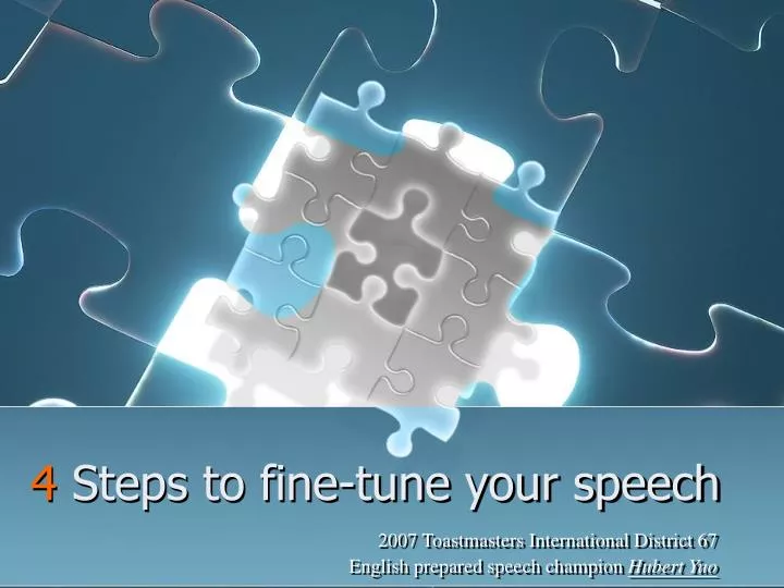 4 steps to fine tune your speech
