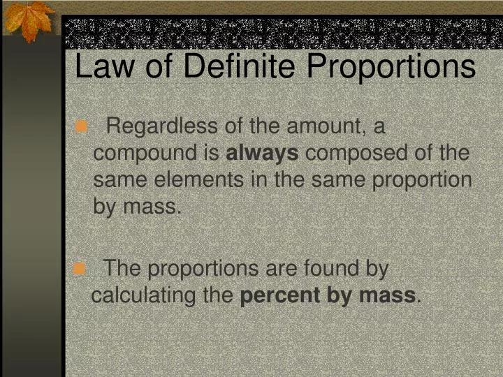 law of definite proportions