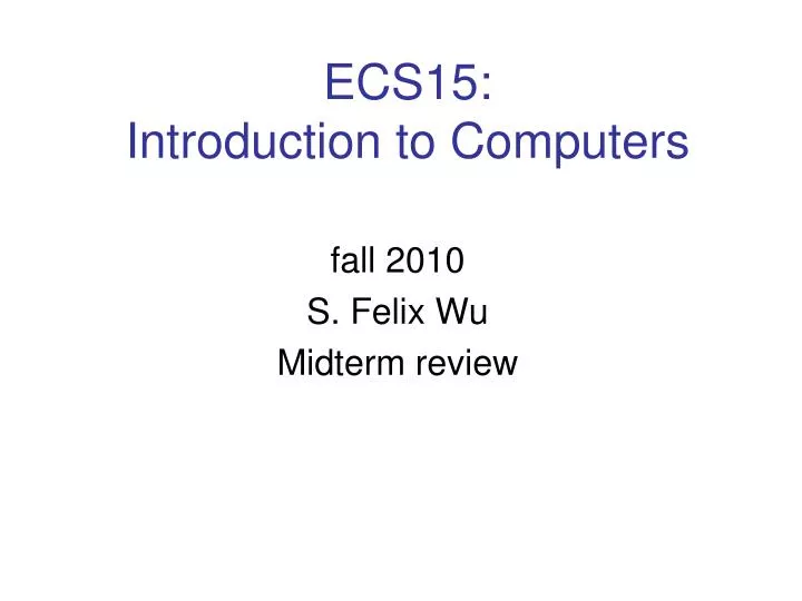 ecs15 introduction to computers