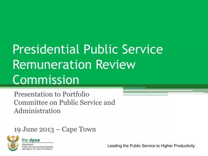 presidential public service remuneration review commission