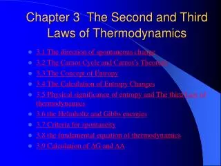 Chapter 3 The Second and Third Laws of Thermodynamics