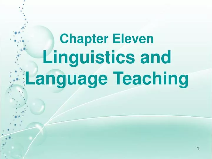 chapter eleven linguistics and language teaching