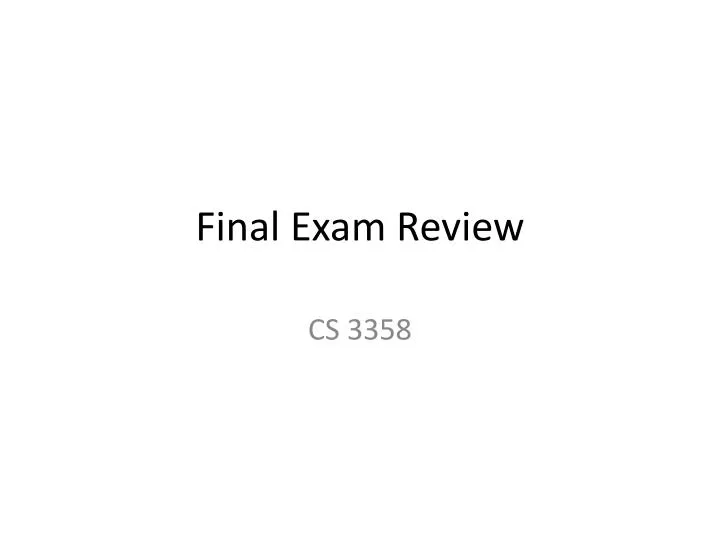 final exam review