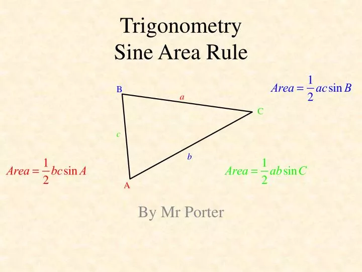 trigonometry sine area rule