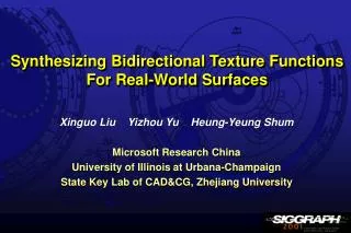 Synthesizing Bidirectional Texture Functions For Real-World Surfaces