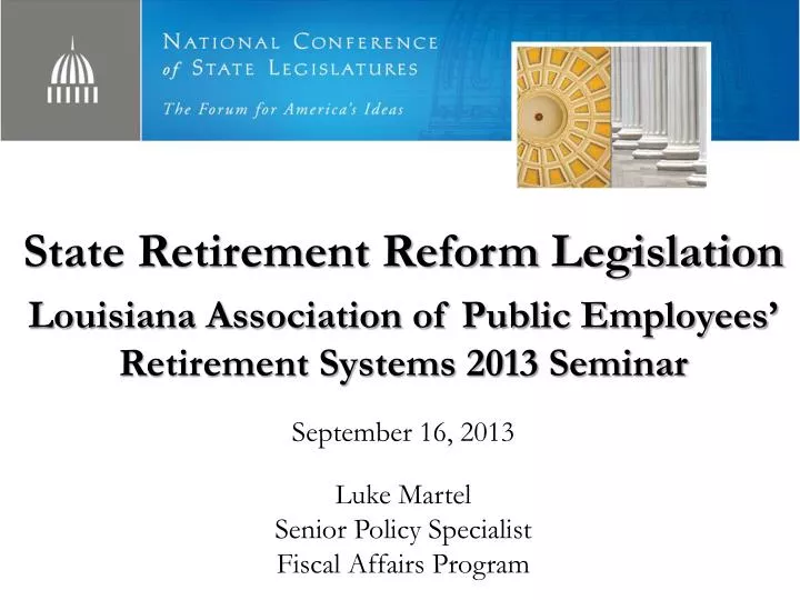 state retirement reform legislation