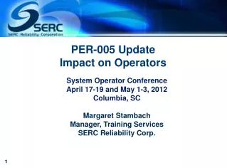 PER-005 Update Impact on Operators
